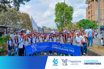 Uniautónoma del Cauca se une a la Marcha por la Paz en el Cauca